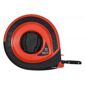 Рулетка вимірювальна скловолоконна YATO : L= 20 м, b= 15 мм, ручне змотування, закритий корпус [10]