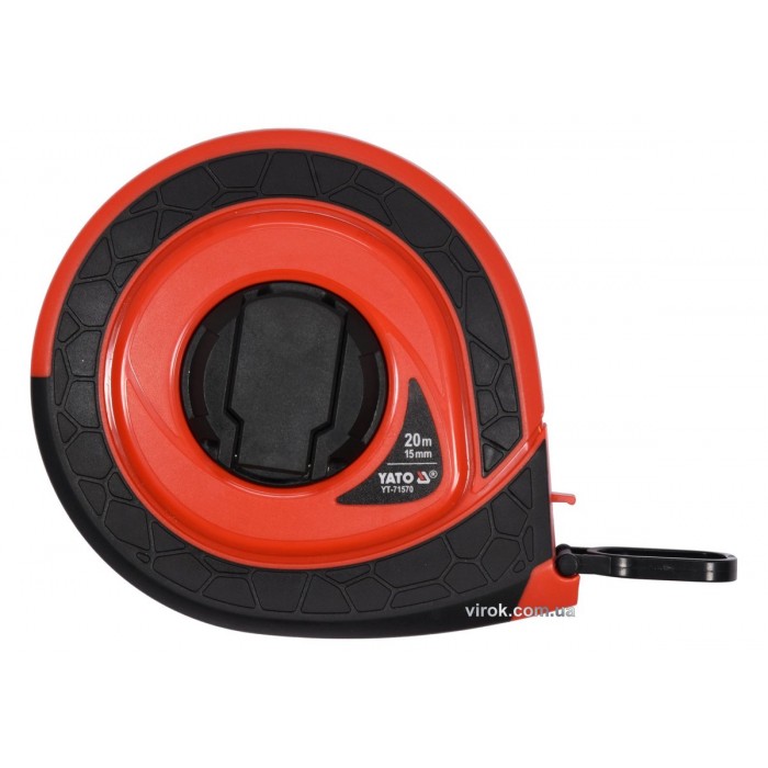 Рулетка вимірювальна скловолоконна YATO : L= 20 м, b= 15 мм, ручне змотування, закритий корпус [10]