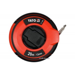Рулетка вимірювальна сталева YATO : L= 20 м, b= 13 мм, ручне змотування, закритий корпус [10]