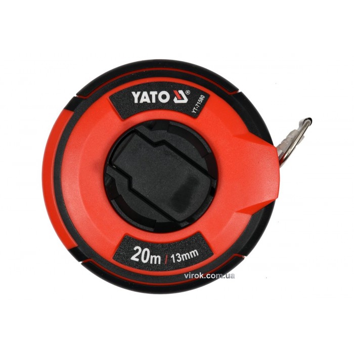 Рулетка вимірювальна сталева YATO : L= 20 м, b= 13 мм, ручне змотування, закритий корпус [10]