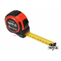 Рулетка YATO : L= 8 м x 25 мм, з сталевою стрічкою, нейлоновим покриттям [6/48]
