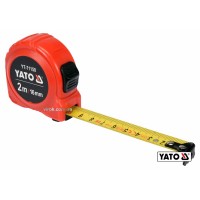 Рулетка YATO: L=2м x16 мм, з сталевою стрічкою, нейлоновим покриттям, подвійним блокуванням [12/120]
