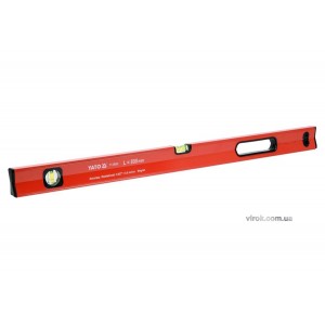 Рівень алюмінієвий з магнітом YATO : L= 80 см. 2 капсули, 1 ручка [10/30/300]