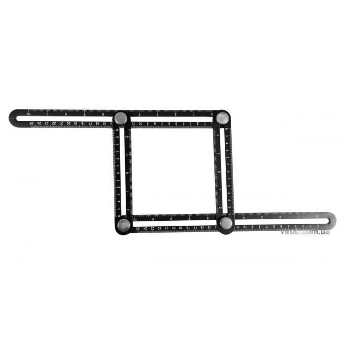 Шаблон-лінійка для перенесення вимірів YATO : 250 х 120 мм, алюмінієвий [10/50]