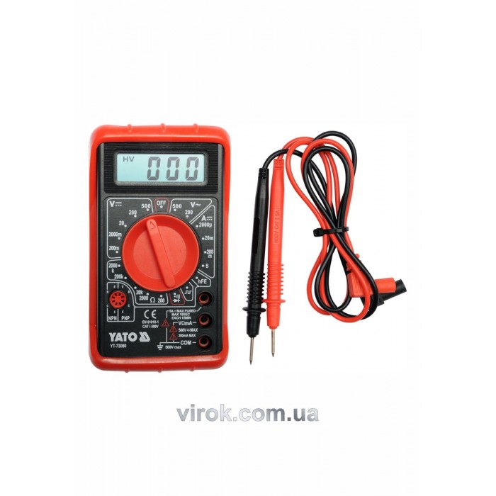 Мультиметр для вимірювання електричних параметрів YATO : цифровий [50]