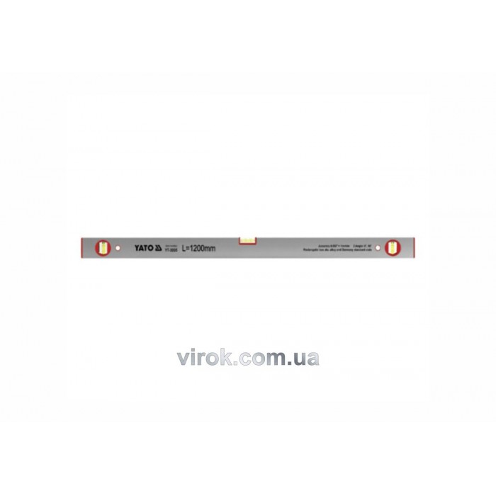 Рівень алюмінієвий YATO : L= 120 см. 3 капсули [10/20/60]