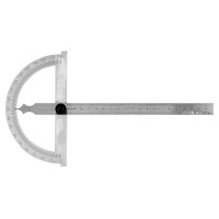 Кутомір- транспортир з лінійкою YATO; 150 х 250 мм, діапазони: кут- 0-180°, відстань- 0-200 мм [50]