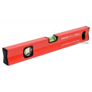 Рівень алюмінієвий з магнітом YATO : L= 40 см. 2 капсули, 1 ручка [10/40/720]