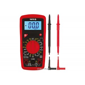Мультиметр для вимірювання електр. параметрів YATO з LCD-дисплеєм і провідниковими контактами [50]