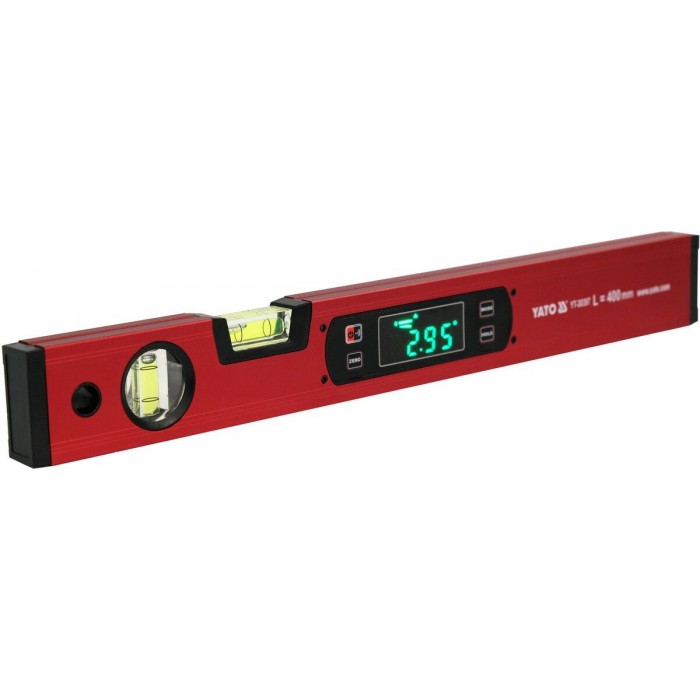 Рівень електронний з LED-дисплеєм YATO: L= 400 мм, магнітний, алюмінієвий корпус [30]