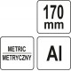 Кутник алюмінієвий 90°-45°-45° YATO l= 170 мм з транспортиром і стрілкою [6/24]