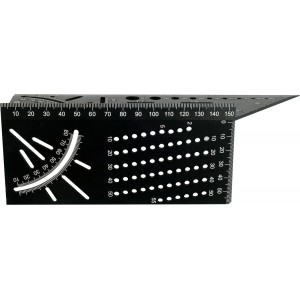 Кутник алюмінієвий стереометричний 3D YATO 150х 70х 215 мм з транспортиром і шаблонами отворів [10]