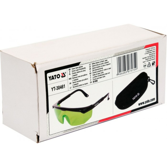 Окуляри зелені YATO для роботи з лазерними приладами [80]