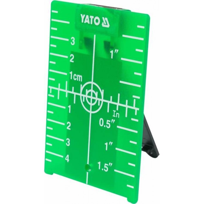 Пластина прицільна для нівеліра зелена YATO 105х 75х 3,2 мм [400]