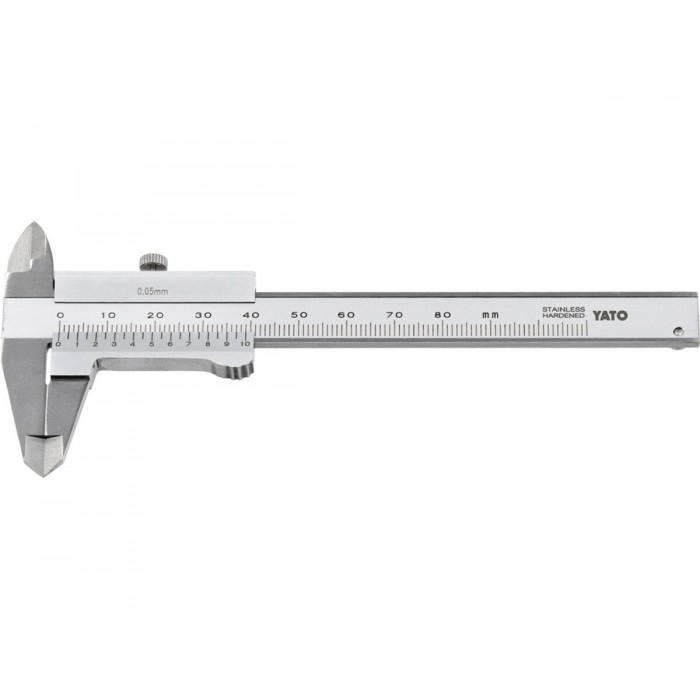 Штангенциркуль YATO : L= 70 мм, точність ± 0,05 мм [10]