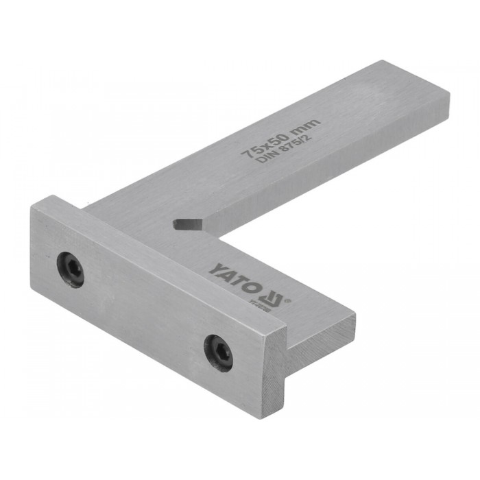 Кутник слюсарний 90° YATO з широкою основою, 75 х 50 мм [100]