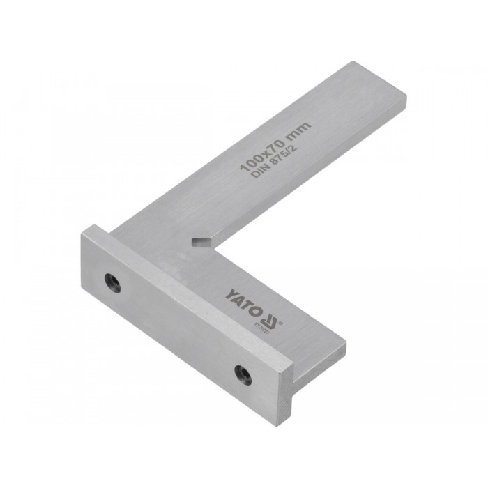 Кутник слюсарний 90° YATO з широкою основою, 100 х 70 мм [100]