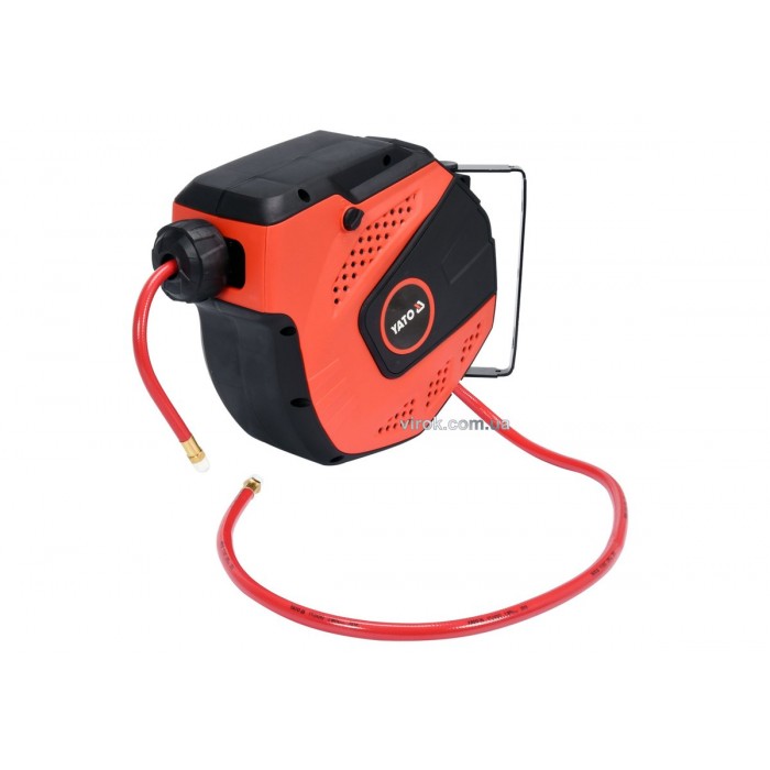 Шланг пневматичний ПВХ на котушці YATO з швидкоз'єдн. наконеч-ми 1/4", Ø=8мм, тиск- 20Bar, l=10м [4]