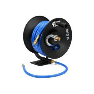 Шланг пневматичний ПВХ на бобіні YATO з швидкоз'єдн. наконеч-ми; Ø=10мм, макс. тиск 20Bar, l=15м [2]