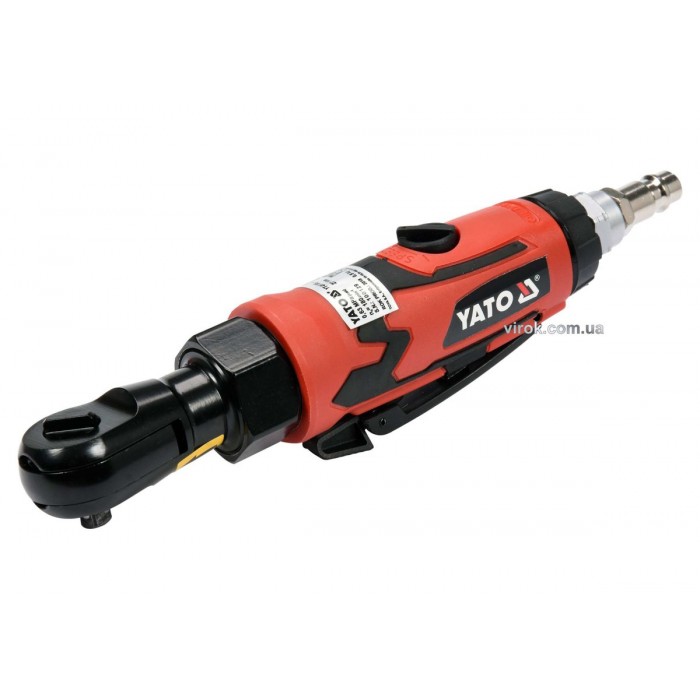 Тріщатка пневматична YATO : квадрат- 1/4", F= 27 Нм, спож. повітря- 113 л/хв, тиск- 6.3 Bar(DW)