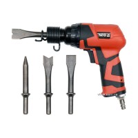 Молоток відбійний пневматичний YATO : спож. повітря- 113 л/хв, тиск- 6.3 Bar + 4 долота [10/420]