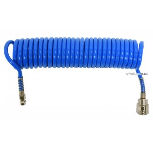 Шланг пневматичний спіральний YATO швидкоз'єднуваний: Ø= 5.5/8 мм,  ≤12 Bar, l= 5м. поліуретан. [50]