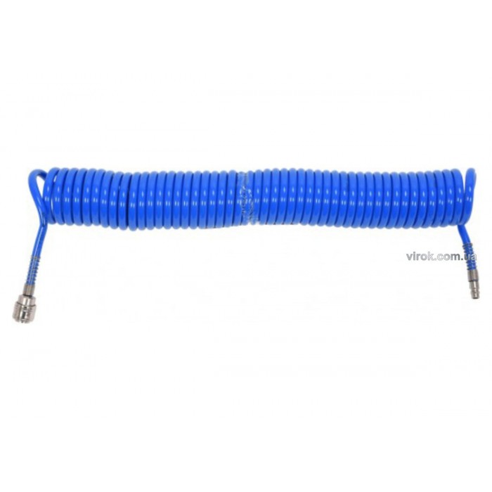 Шланг пневматичний спіральний YATO швидкоз'єднуваний: Ø= 6.5/10мм,  ≤12 Bar, l=10м. поліуретан. [20]