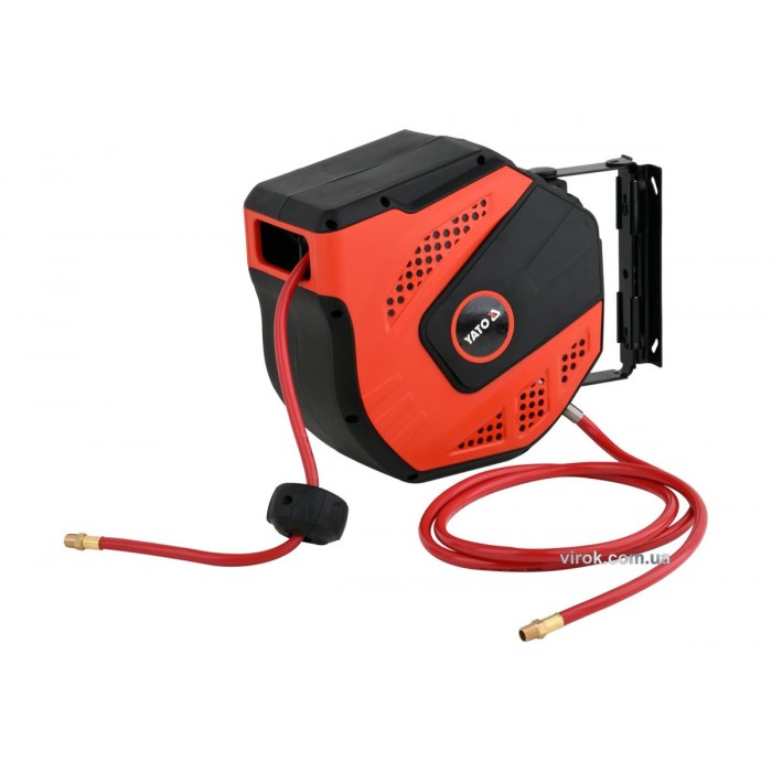 Шланг пневматичний ПВХ на котушці YATO з швидкоз'єдн. наконеч-ми 1/4", Ø=8мм, тиск- 20Bar, l=20м [2]