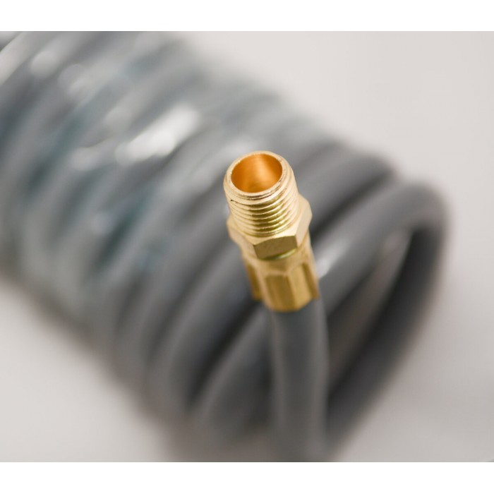 Шланг пневмат.спіральний поліурет.YATO з різьбовим з'єднанням (для ОККО);Ø= 8/12мм,тиск≤12 Bar,l=10м