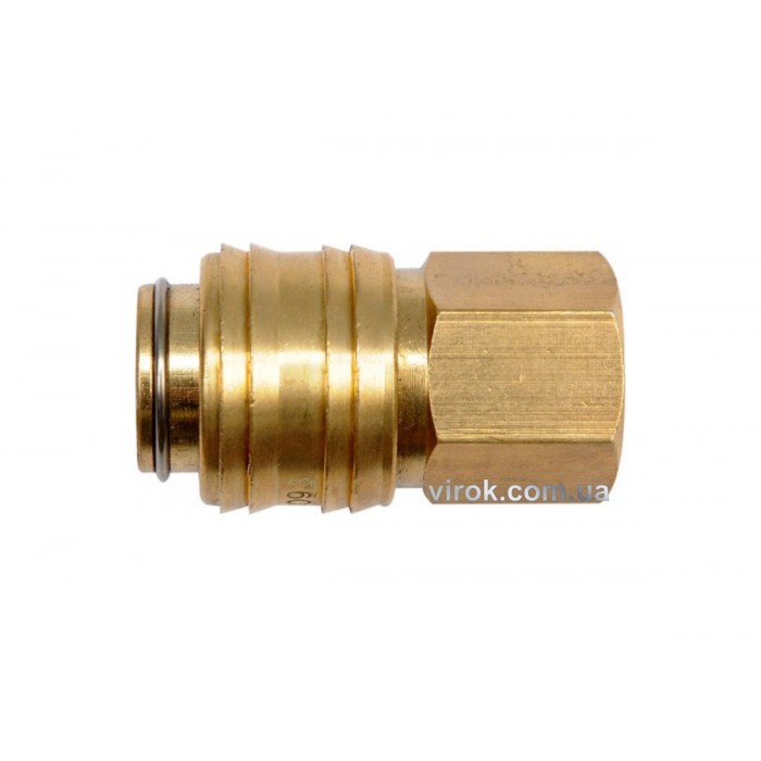 Швидкознімне латунне з'єднання пневматичне YATO, Ø= 1/4" і внутр. різьбове Ø= 3/8" [50/100]