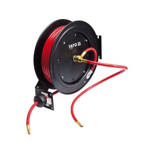 Шланг пневматичний ПВХ на котушці YATO з швидкоз'єдн. наконеч-ми 1/4", Ø= 9.5 мм, тиск- 20Bar, l=20м