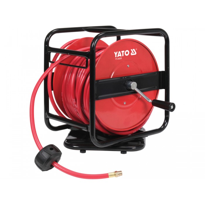 Шланг пневматичний ПВХ на котушці YATO з швидкоз'єдн. наконеч-ми 1/4", Ø=8мм, тиск- 20Bar, l=30м [1]