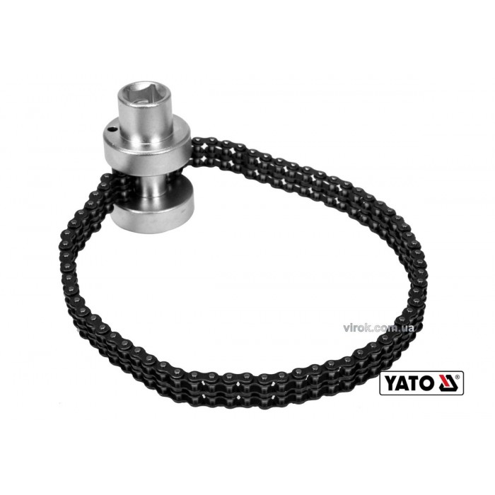 Ключ до оливного фільтру ланцюговий YATO : квадрат- 1/2", Ø=60-115 мм, Cr-V [5/30]