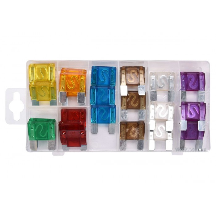 Запобіжники автомобільні YATO MAXI, в асортименті, 24 шт [24/720]