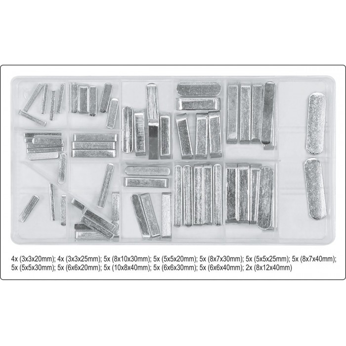 Клини до пасових роликів YATO різних розмірів, 60 шт [24]