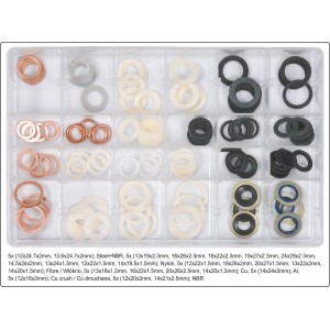 Прокладки для зливних корків YATO з різних матеріалів і різних розмірів, 120 шт [12]