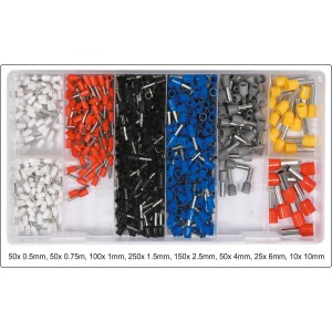 Набір електричних роз'ємів YATO : 8 різних розмірів, 685 шт, в футлярі [5/20]