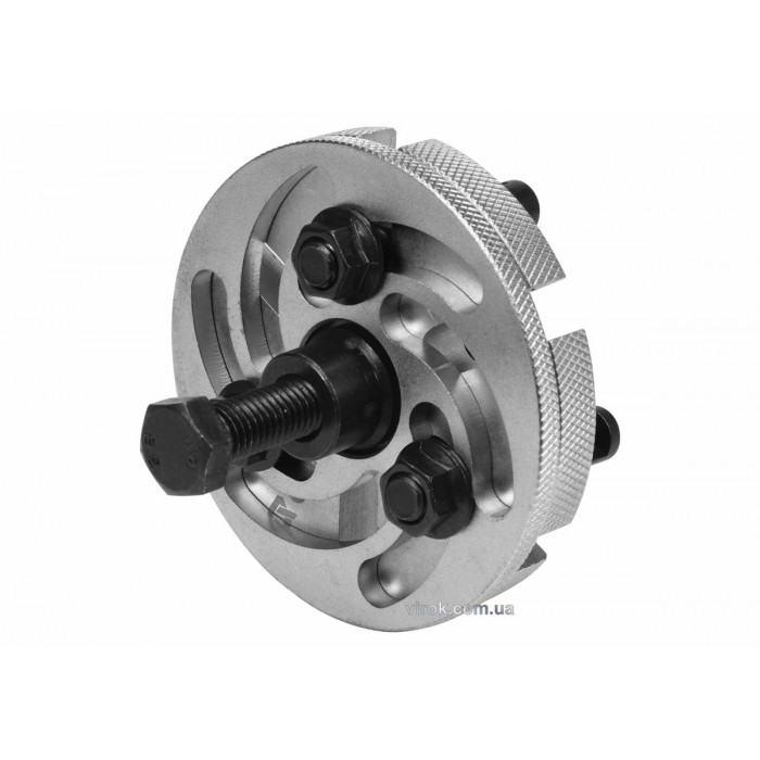 Знімач шківа в ГРМ двигуна, універсал. 3-лапковий YATO: тримач веретена- М17, Ø=50-80 мм, 6 положень