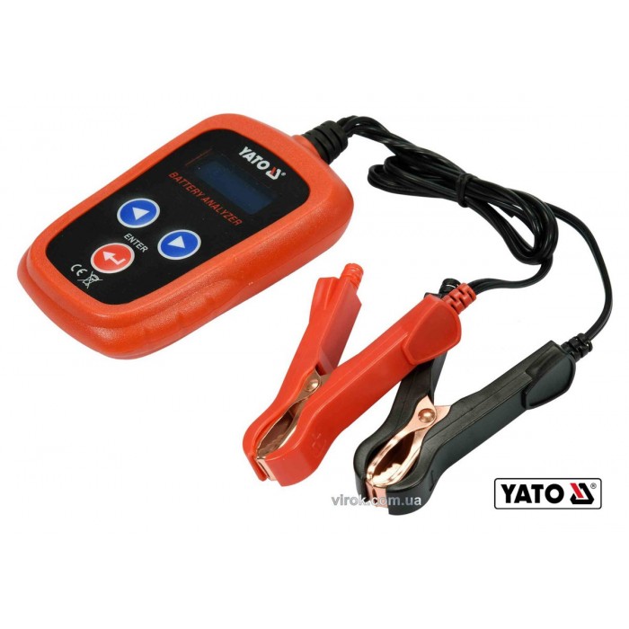 Тестер параметрів акумуляторів YATO : до 12 В, з LED цифровим дисплеєм [6/48]