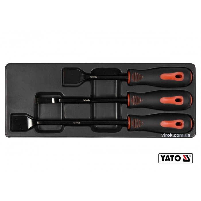 Набір скребків сталевих YATO : 25 x 220 мм, 10 x 270 мм, 25 x 310 мм, Cr-V, 3 шт [5/20]