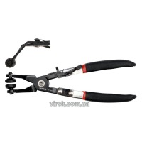 Щипці для стягуючих хомутів YATO l= 215 мм зігнуті на 45°  [6/36]