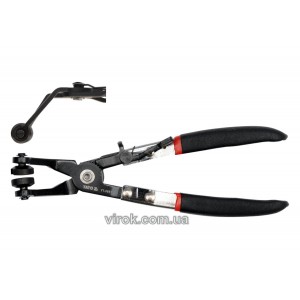 Щипці для стягуючих хомутів YATO l= 215 мм зігнуті на 45°  [6/36]