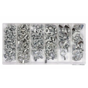 Гайки М4- М10 "Метелик" YATO в пластиковій коробці; наб. 150 шт. [25]