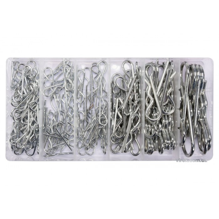 Шплінти пружні хвилясті різних розмірів YATO, набір 150 шт. [6/24]