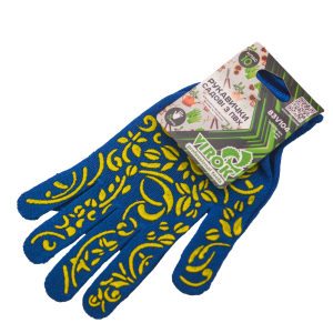 Рукавиці садова синя  з ПВХ  (10 клас,бавовна 40%,поліестр 60%)розм. 8