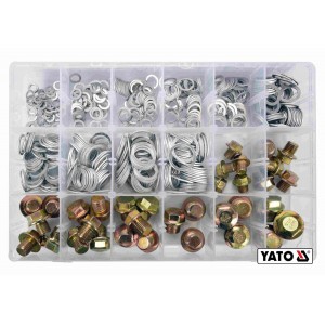Шайби Ø6-20 мм і заглушки М10-М20, алюмінієві YATO в пластиковій коробці, набір, 534 шт. [12]