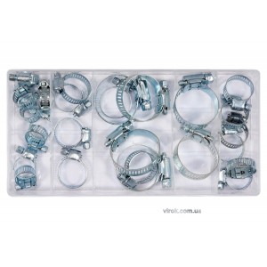 Хомути гвинтові, металеві YATO Ø= 16- 40 мм, наб. 26 шт. [5/20]