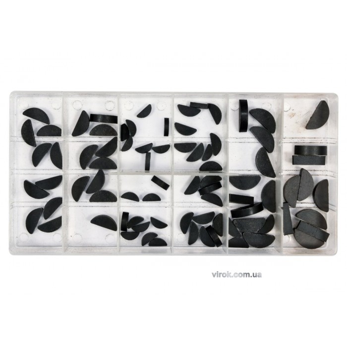 Шпонки півкруглі різних розмірів YATO; наб. 80 шт. [5/20/720]