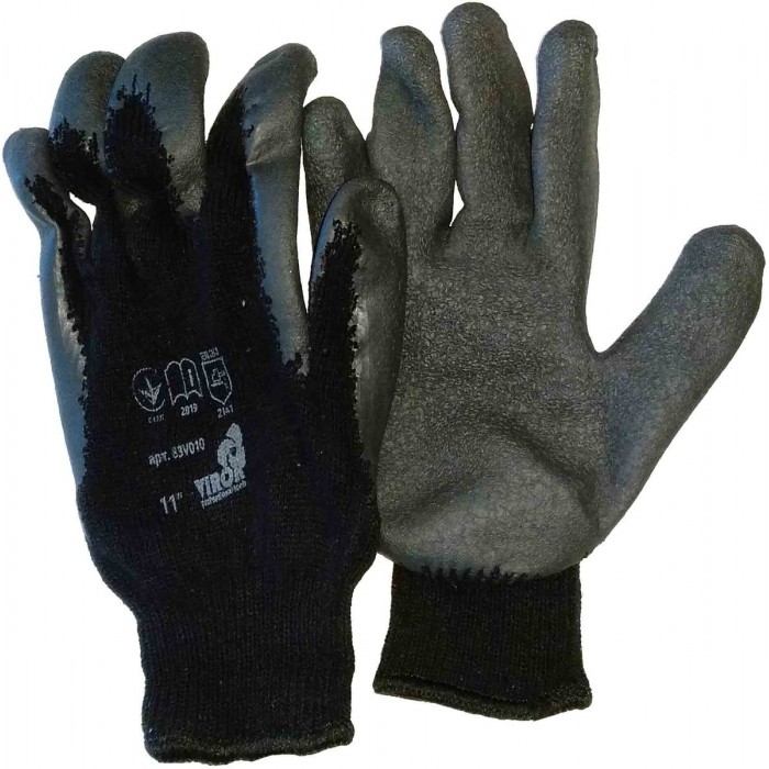 Рукавиці TRIDENT-VIROK трикотажні бавовняні(поліестер) 10 клас  покритті  рифленним латексом