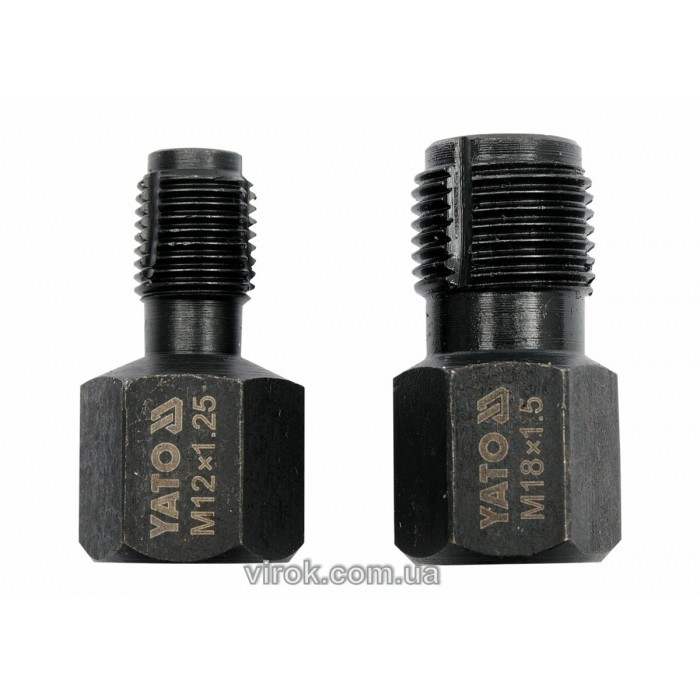 Мітчики для ремонту різьби лямбда-зонду YATO, M12x1,25 і M18x1,5 з 6-гран. приводом, 2 шт. [12/96]